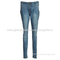 Girl's fashion slim denim pants, soft texture, OEM and ODM are available, customized designs